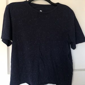Navy blue white speckles tee